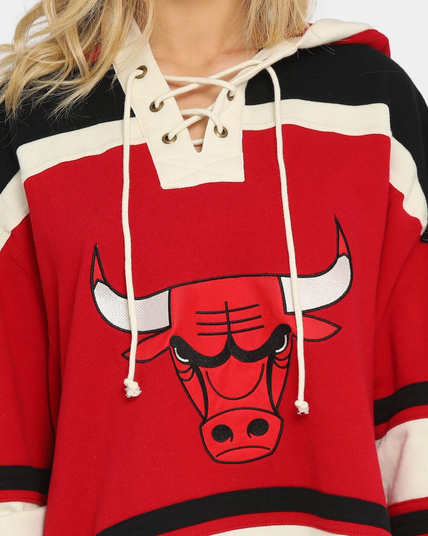 47 Brand Chicago Bulls Superior Lacer Hoodie Red