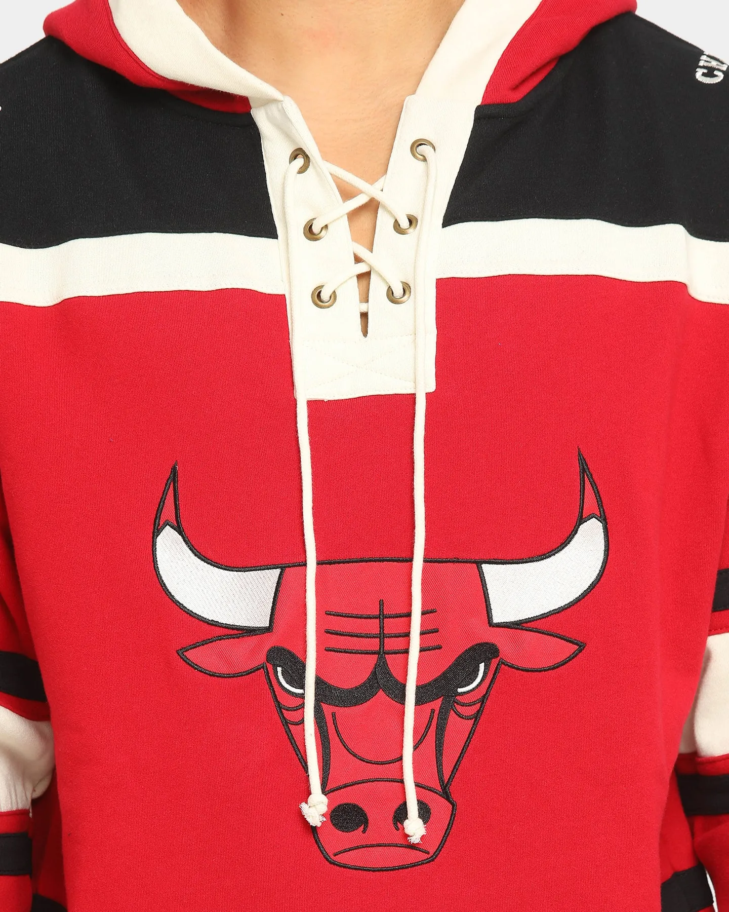 47 Brand Chicago Bulls Superior Lacer Hoodie Red