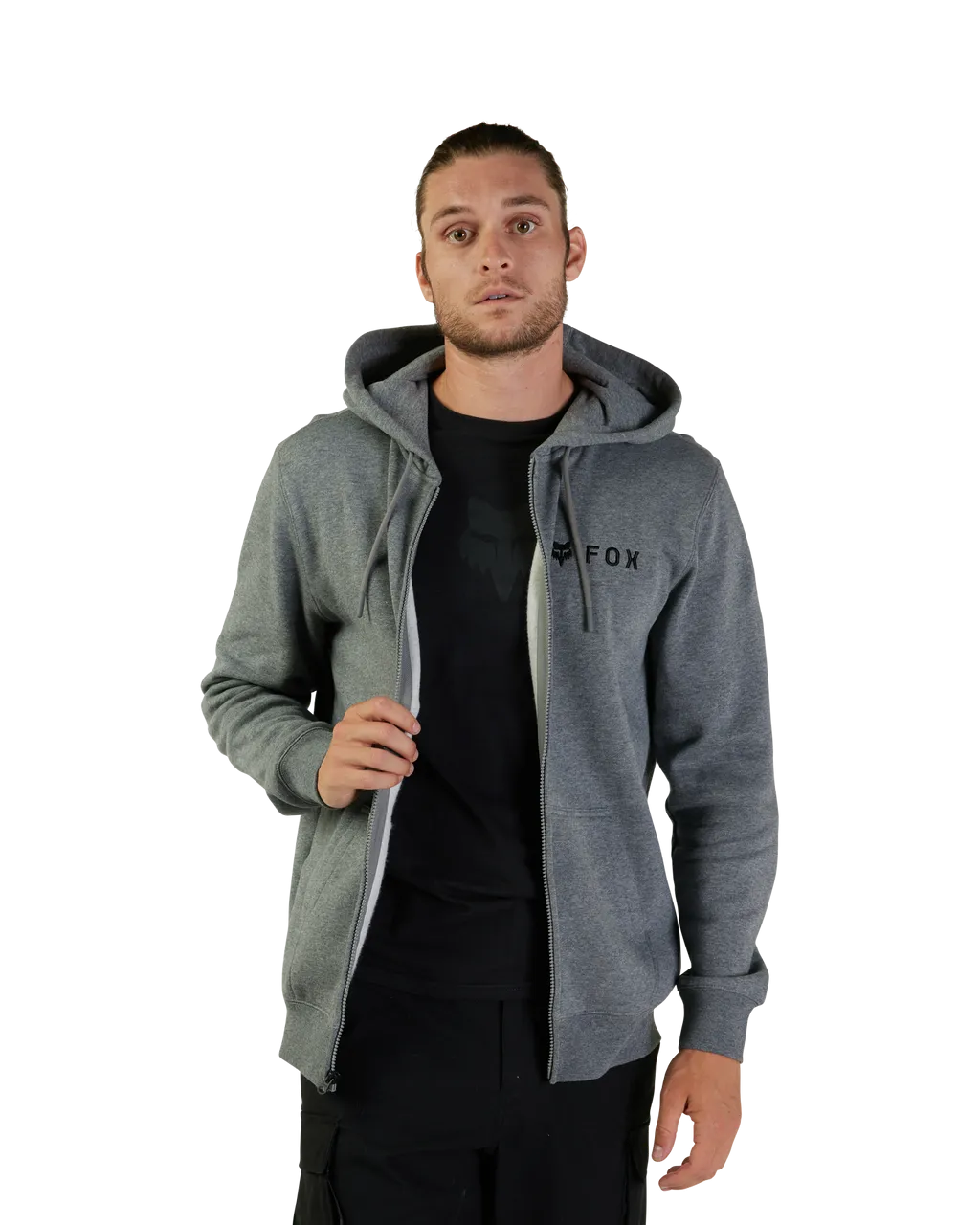 Absolute Fleece Zip Hoodie in Heather Graphite