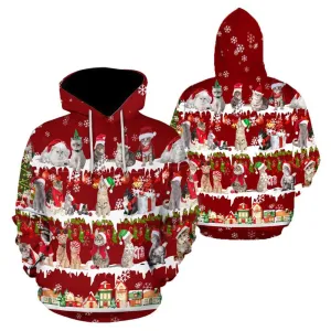 All Cat Breeds Christmas All Over Print 3D Hoodie For Men And Women, Best Gift For Cat lovers, Best Outfit Christmas