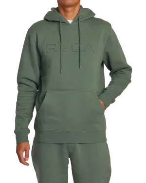 Big RVCA Embossed Hoodie in Jade