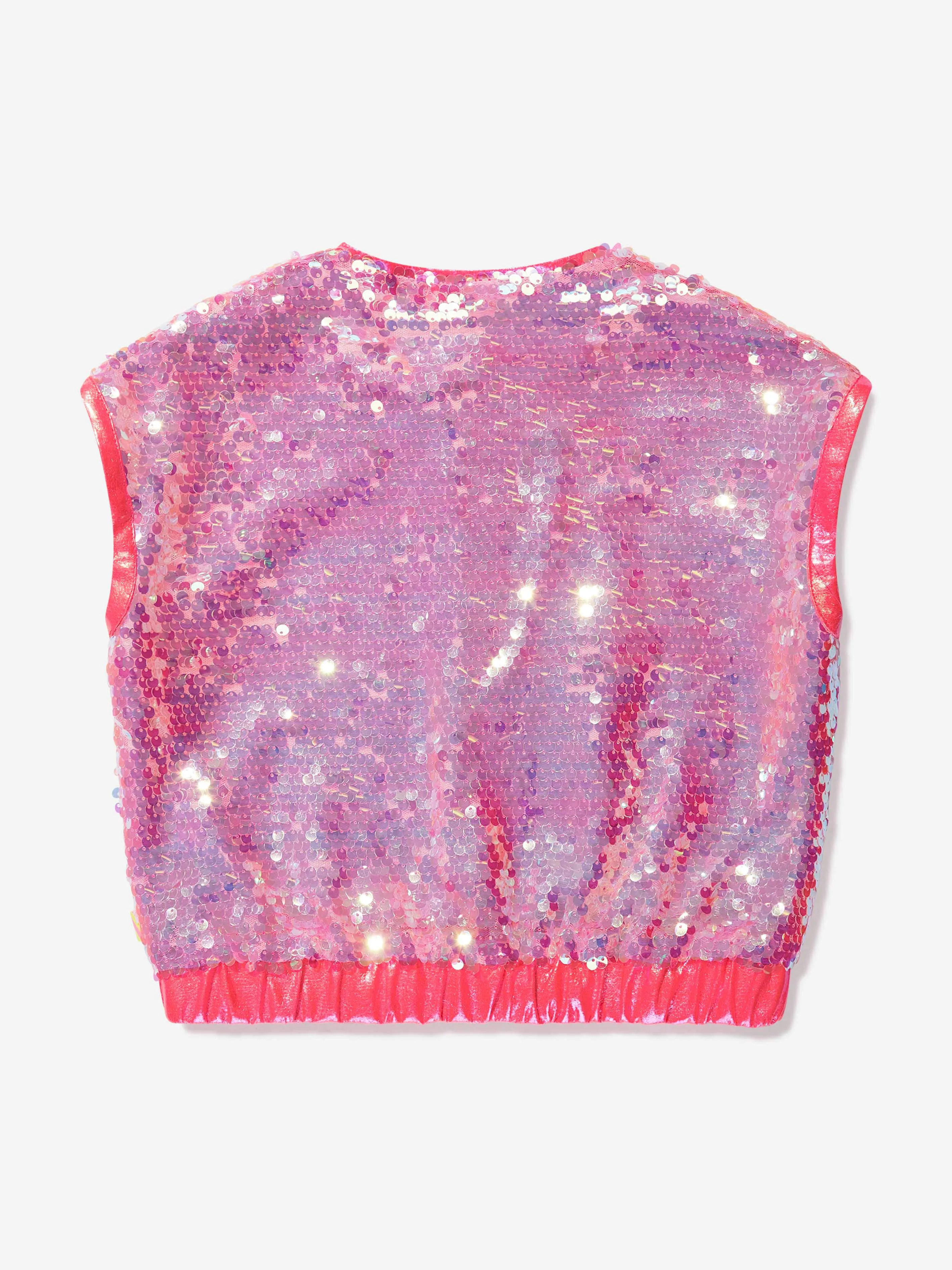 Billieblush Girls Sequin Blouse in Pink