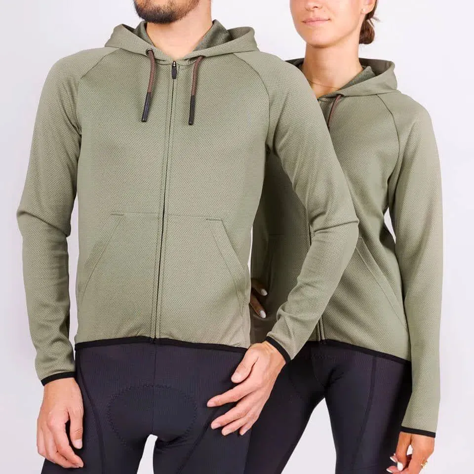 CAFE DU CYCLISTE Solenne Gravel Hoodie - Gunmetal Green