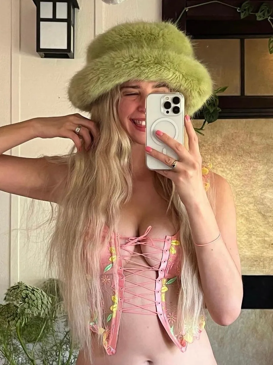 Christal Fuzzy Lime Green Bucket Hat