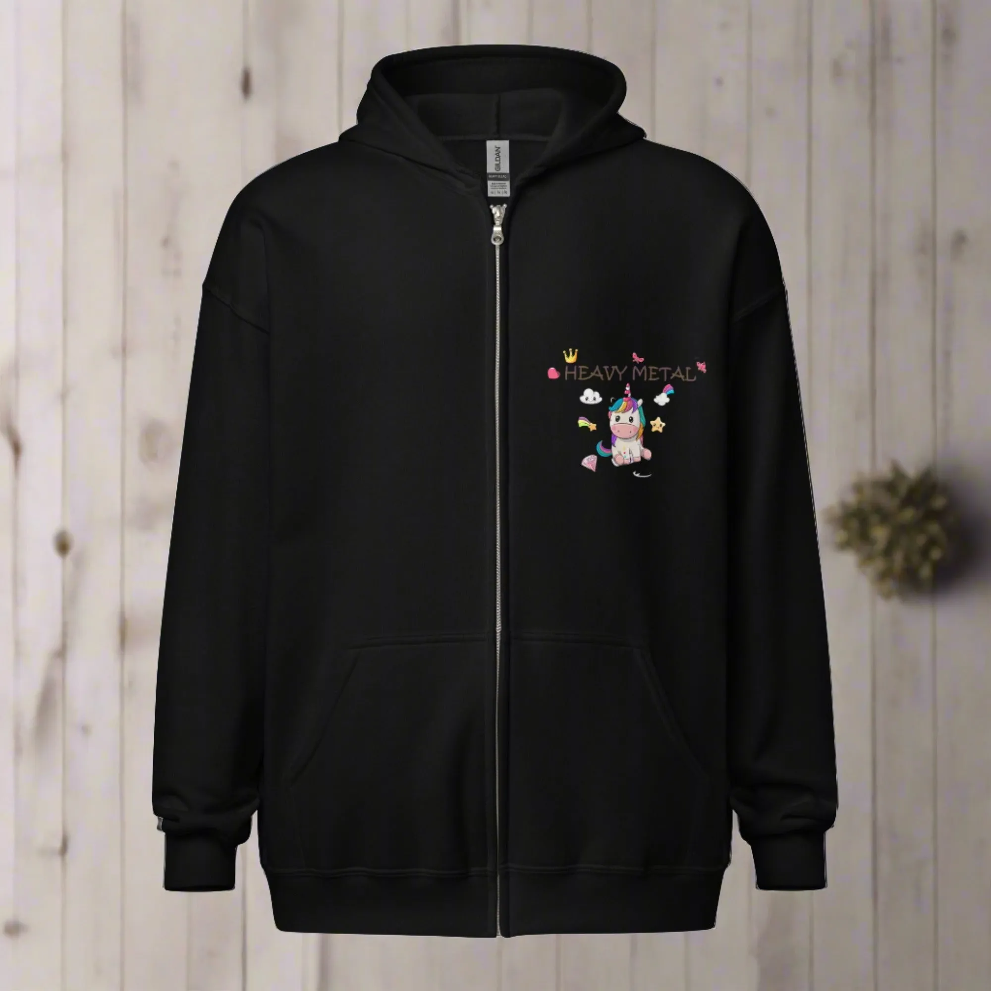 ChromoCo Unisex Heavy Metal Unicorn blend zip Hoodie: Blend of Fashion & Comfort