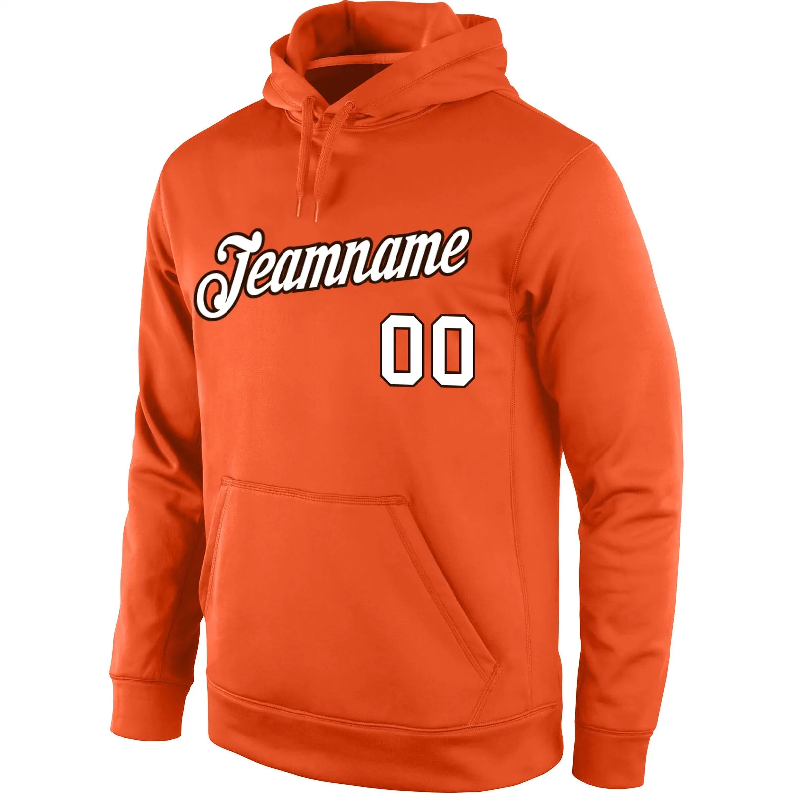 Custom Stitched Orange White-Brown Sports Pullover Sweatshirt Hoodie