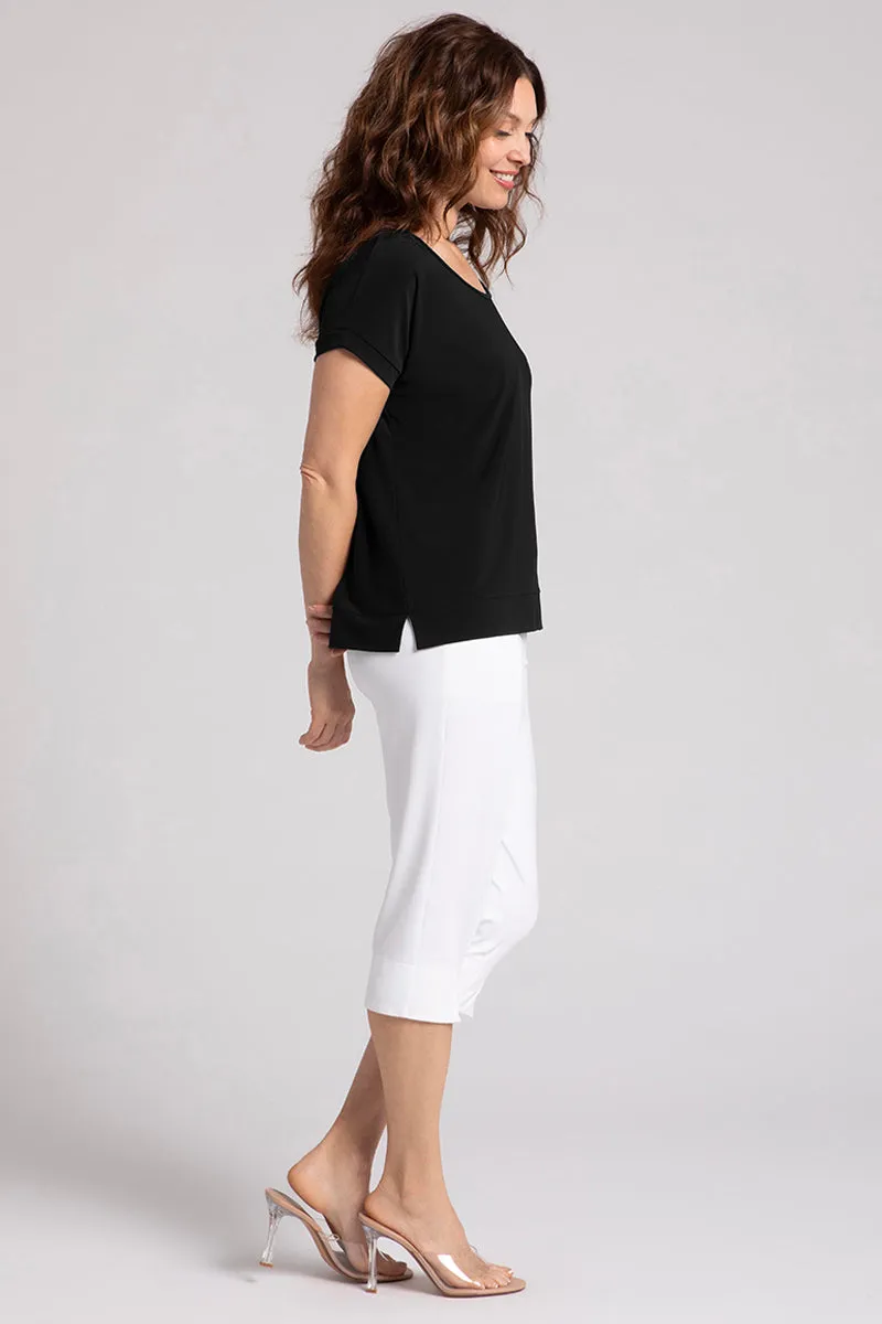 Dolman Scoop Neck Boxy Top | Black