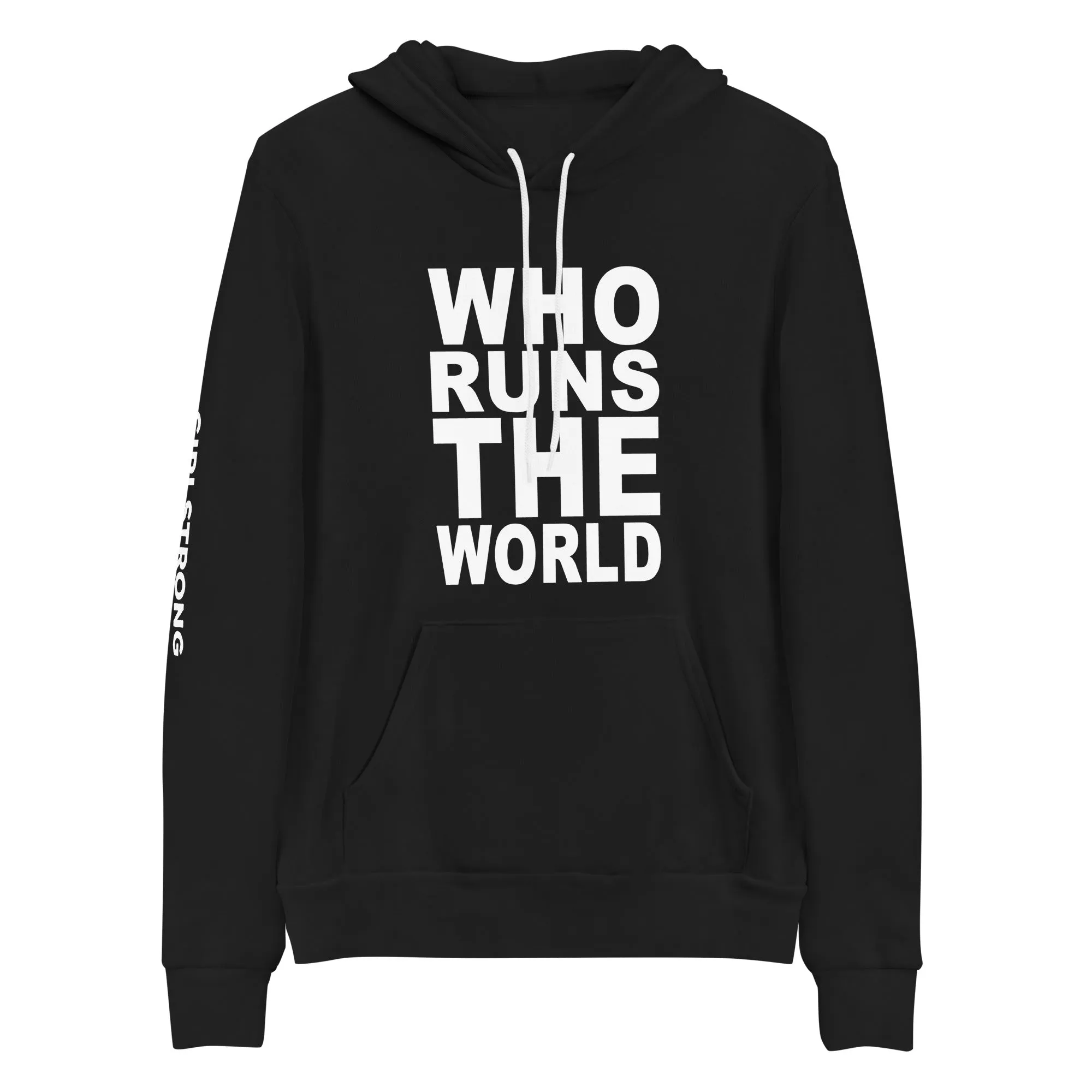 EVERYDAY FLEECE, COZY CHIC HOODIE BLACK - WHO RUNS THE WORLD