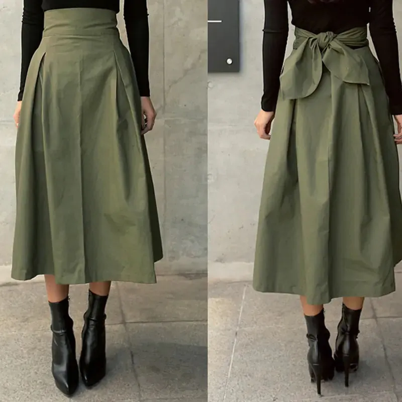 Fashion Solid Color Skirt^