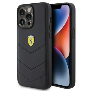 Ferrari Quilted Metal Logo Case for iphone 15 Pro Max 6.7" Black - FEHCP15XRDUK