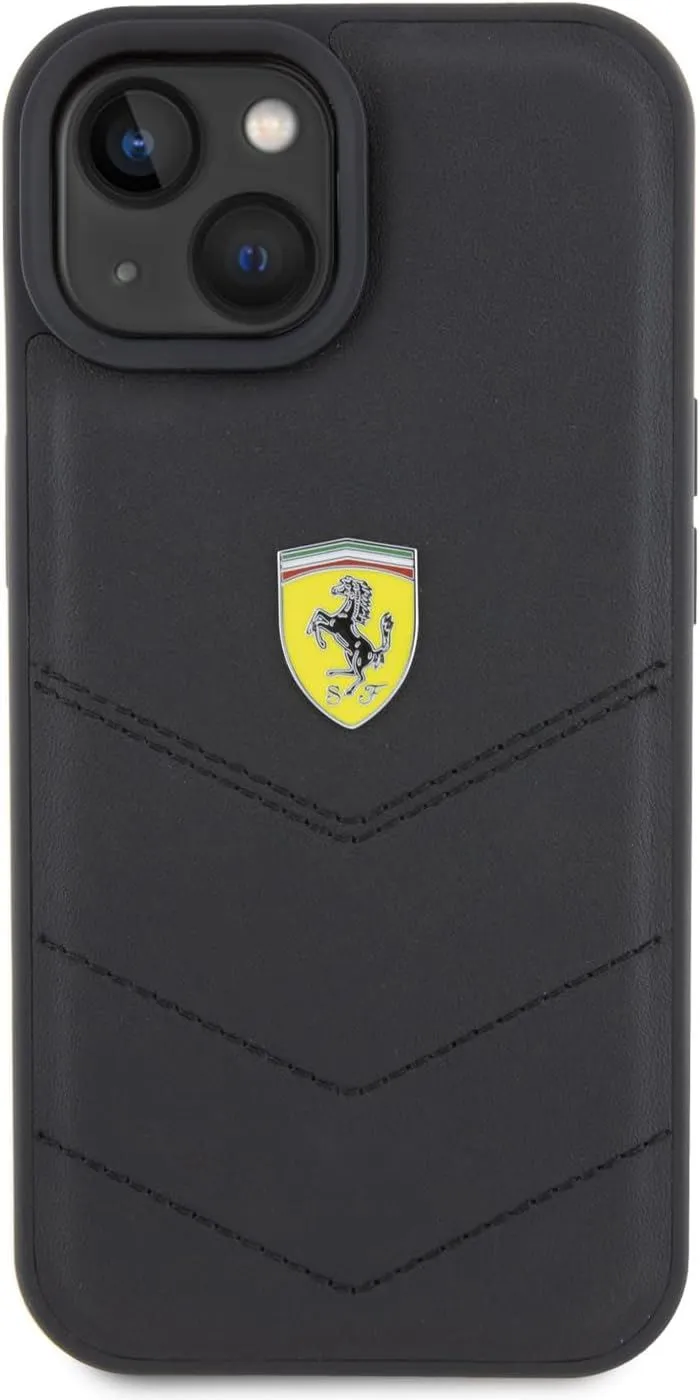 Ferrari Twist Metal Logo Case for iphone 15 6.1" Black - FEHCP15SRDUK