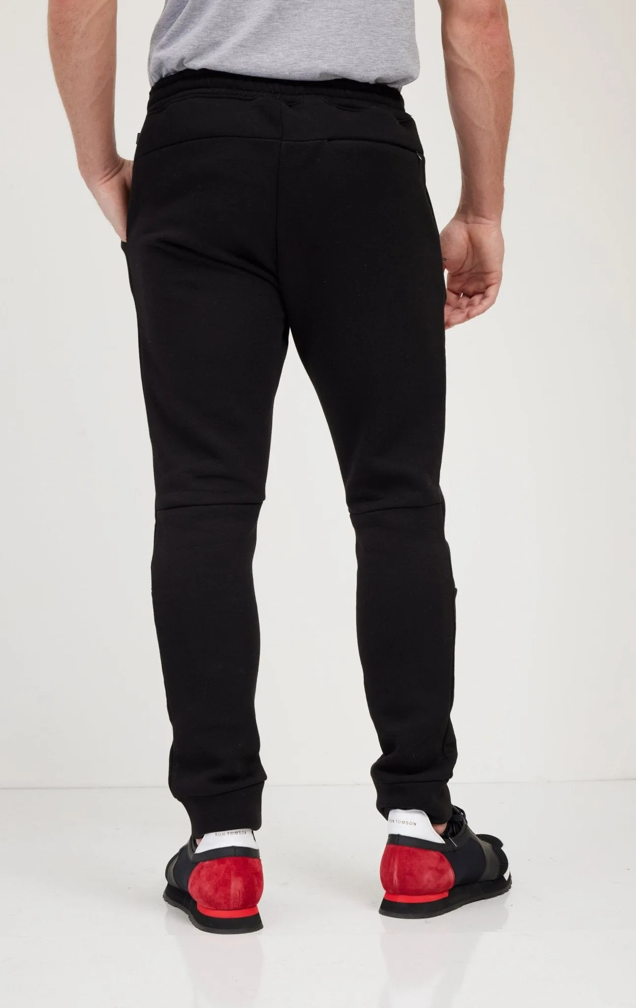 Fitted Drawstring Sweatpants - Black