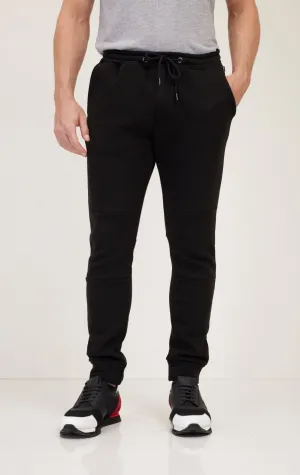 Fitted Drawstring Sweatpants - Black