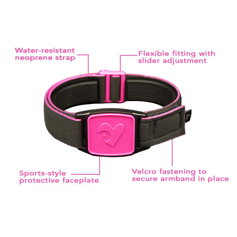 Freestyle Libre 2 CGM Sports & Swim Armband - Magenta Heart Libreband