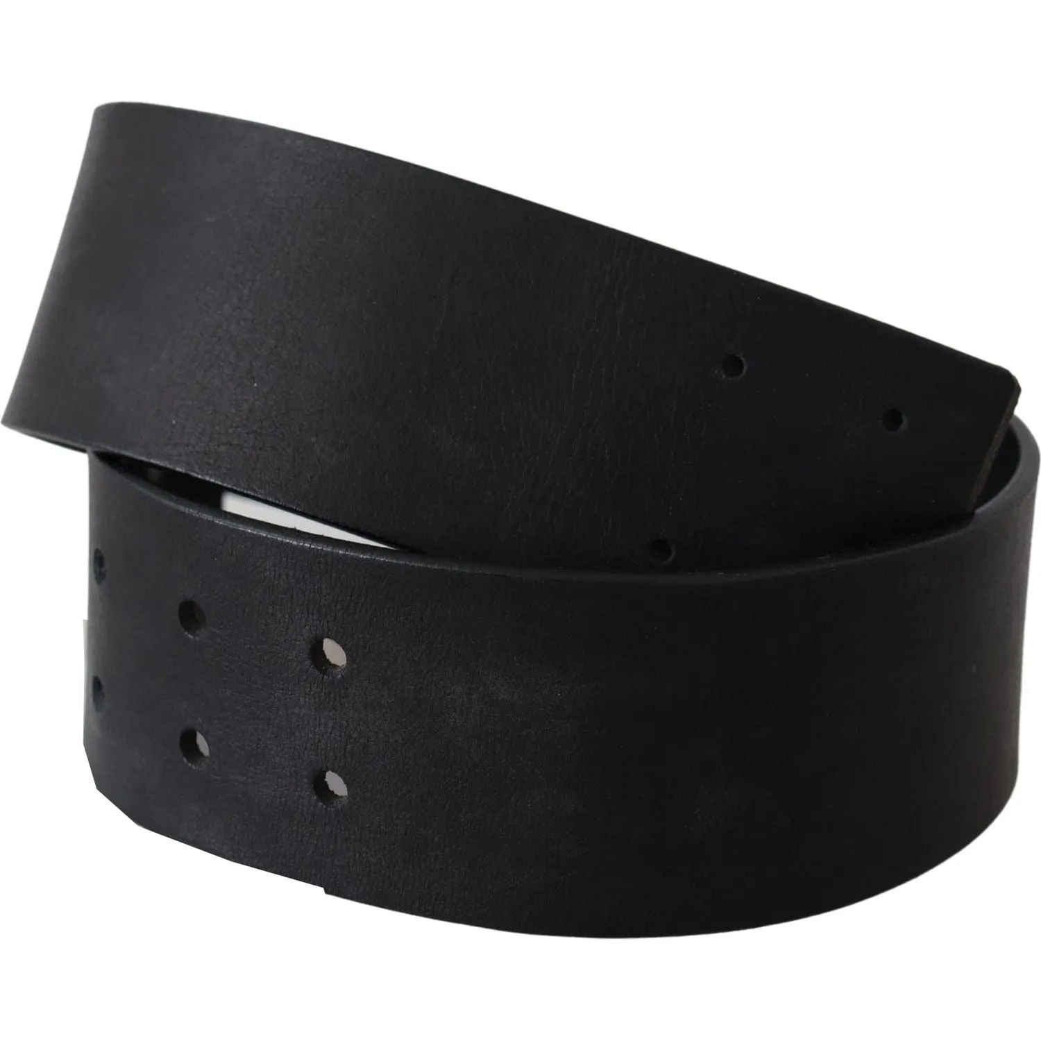 GF Ferre Elegant Solid Black Leather Belt