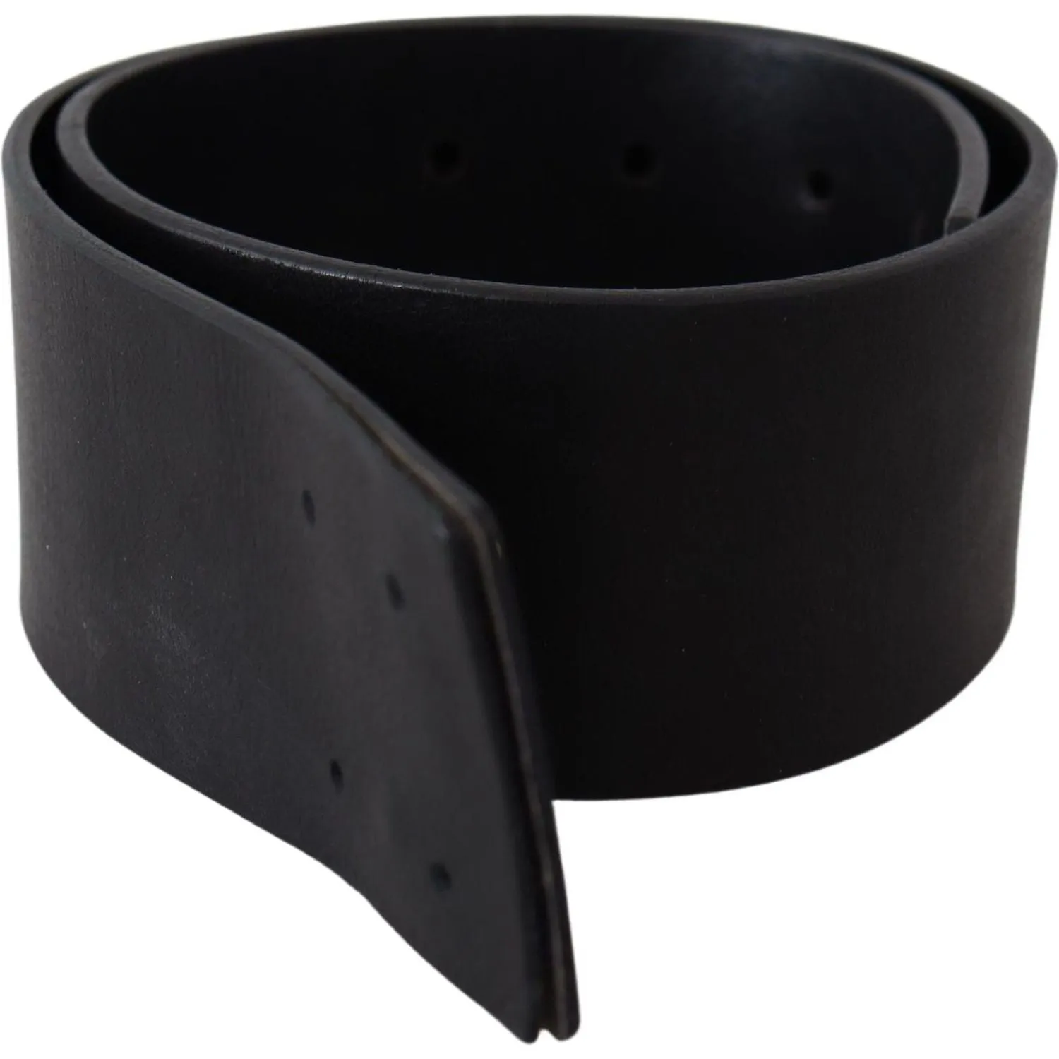 GF Ferre Elegant Solid Black Leather Belt