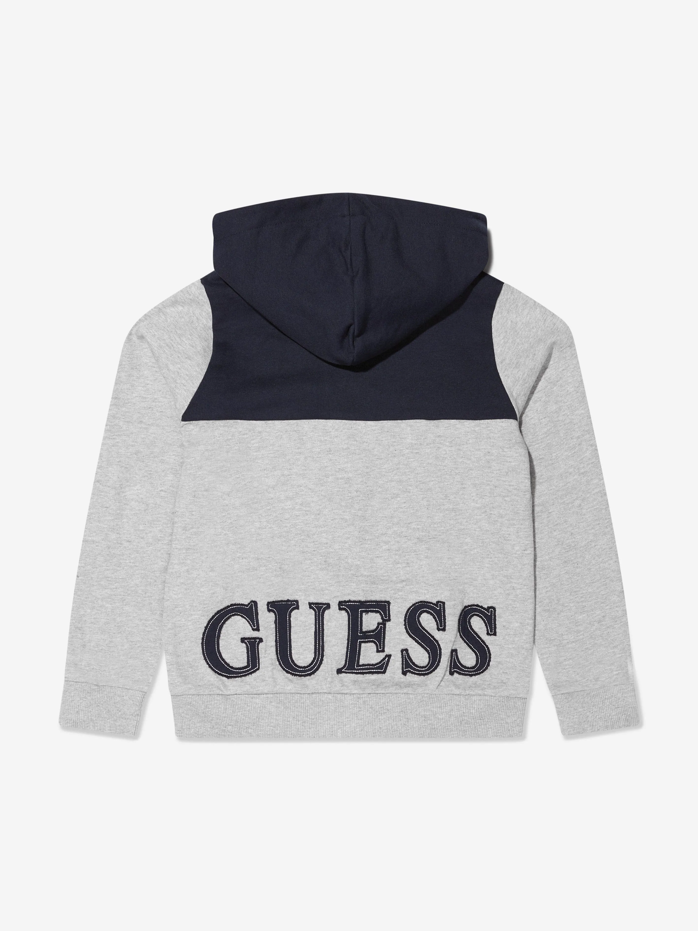 Guess Boys Zip Up Hoodie in Navy