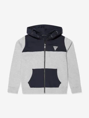 Guess Boys Zip Up Hoodie in Navy