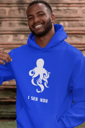 I Sea You Premium Non Zipper Blue Hoodie