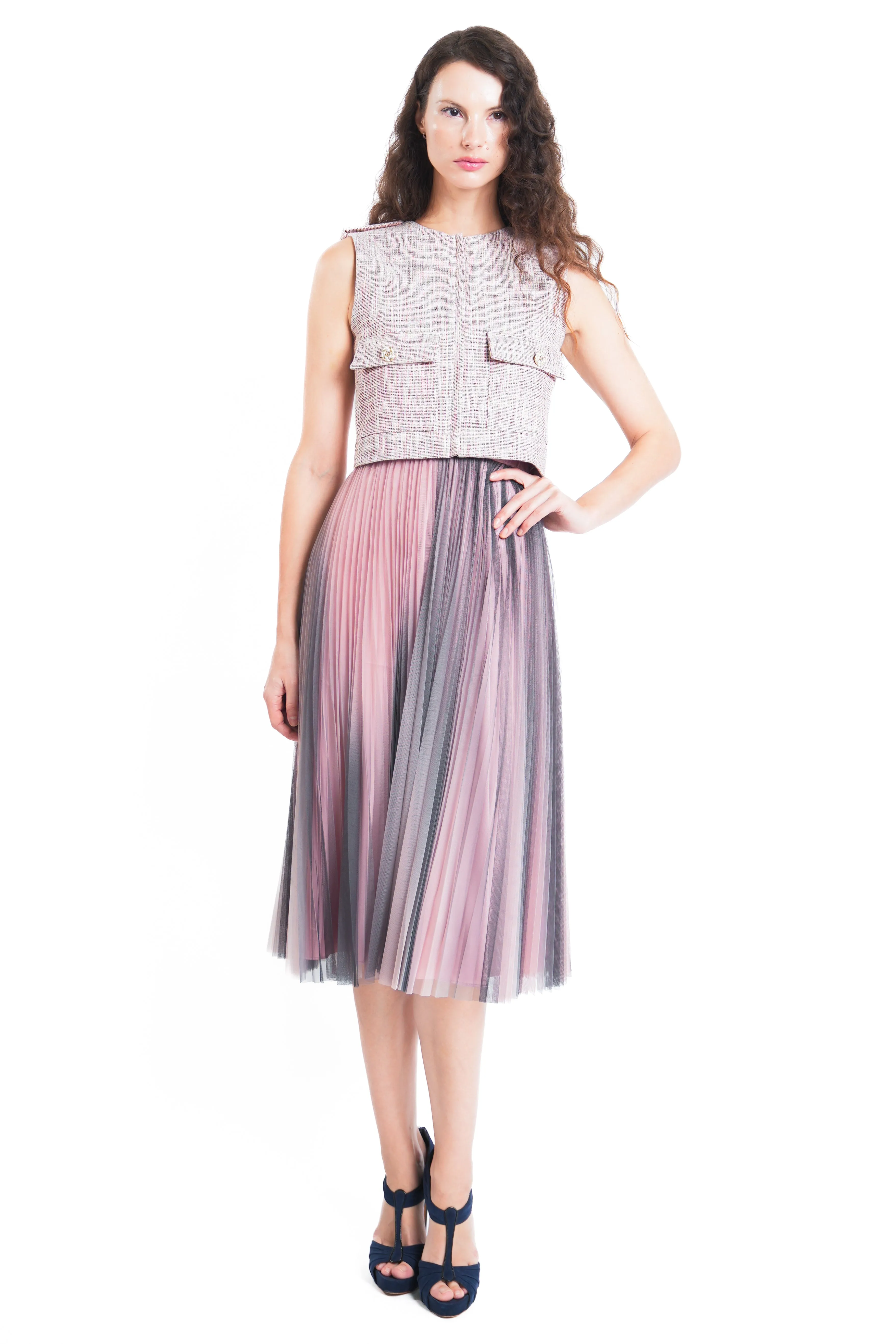 Jayden II Gradation Tulle Pleated Skirt