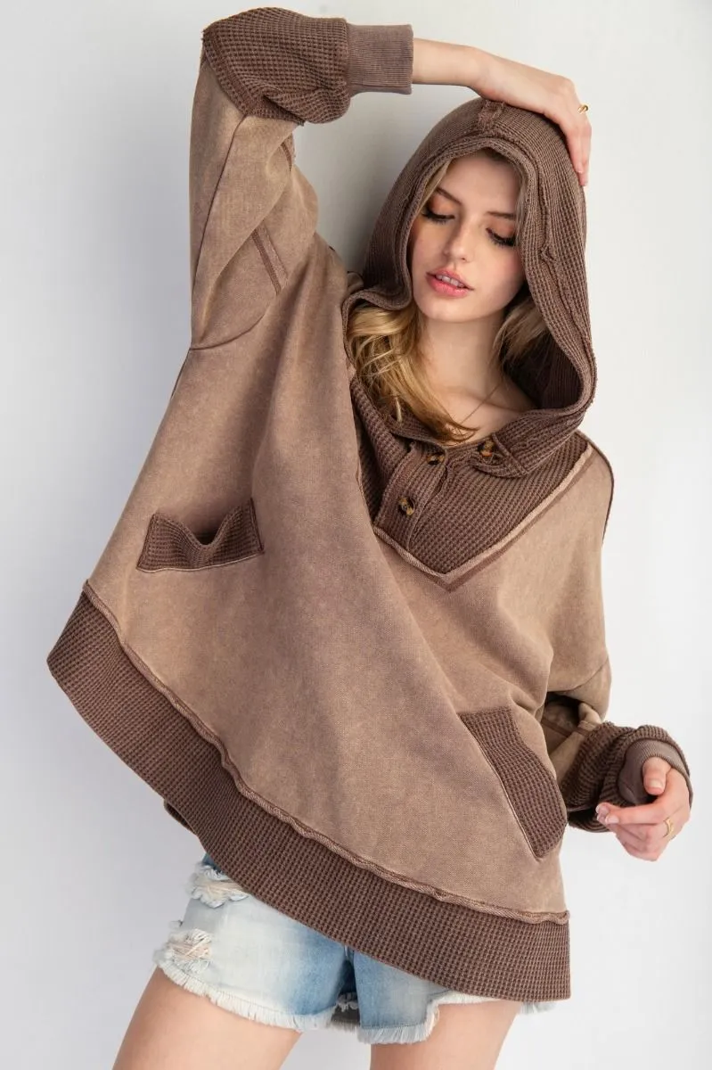 Jolee Thermal Hoodie - Brown