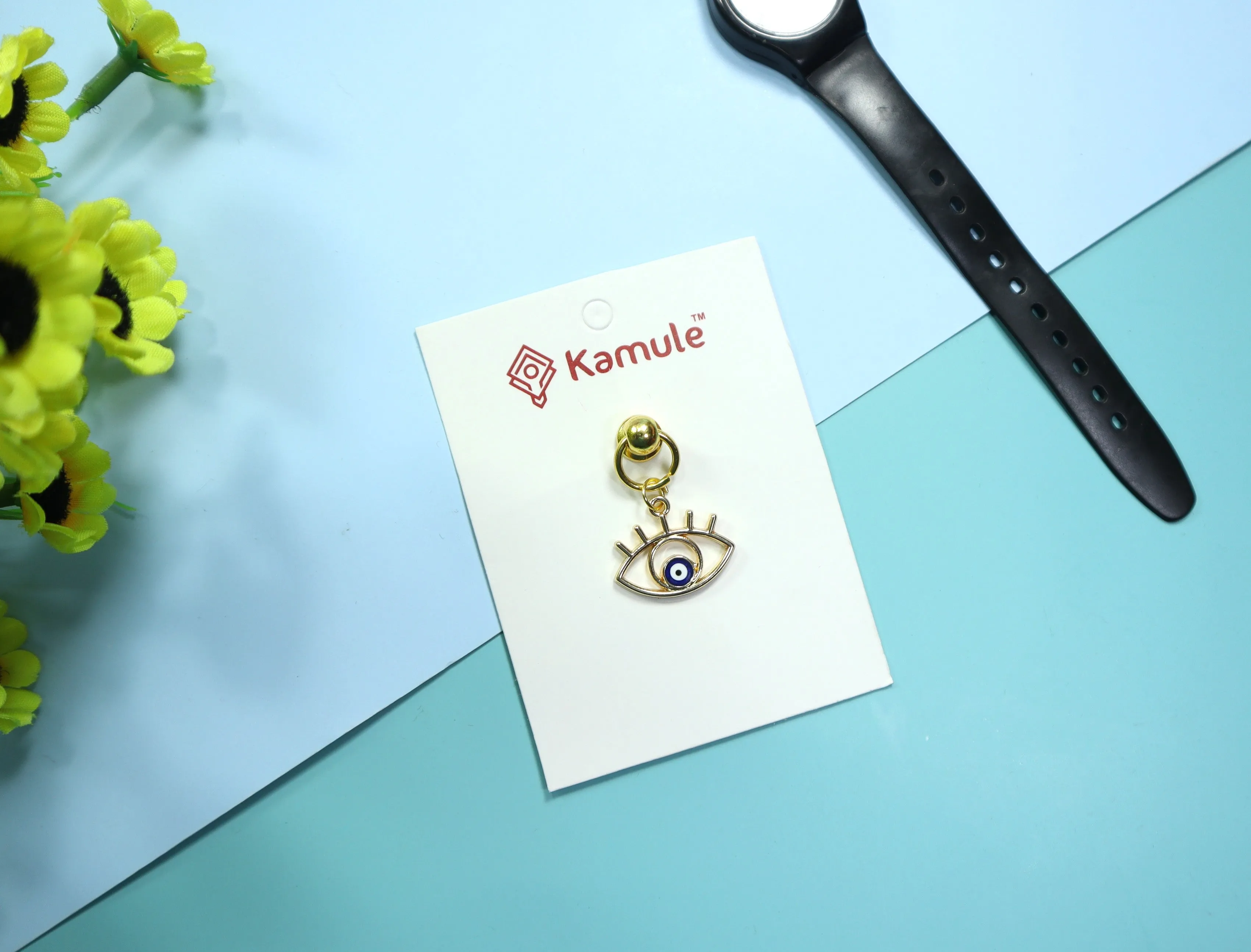 Kamule Evil Eye Pendant Watch Charm- Golden