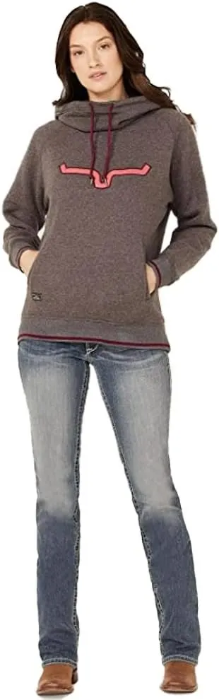 Kimes Ranch Women's Pull-Over Long Sleeve Hoodie with Cowl-Neck Two Scoops