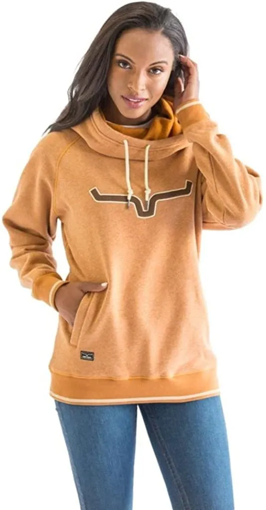 Kimes Ranch Women's Pull-Over Long Sleeve Hoodie with Cowl-Neck Two Scoops