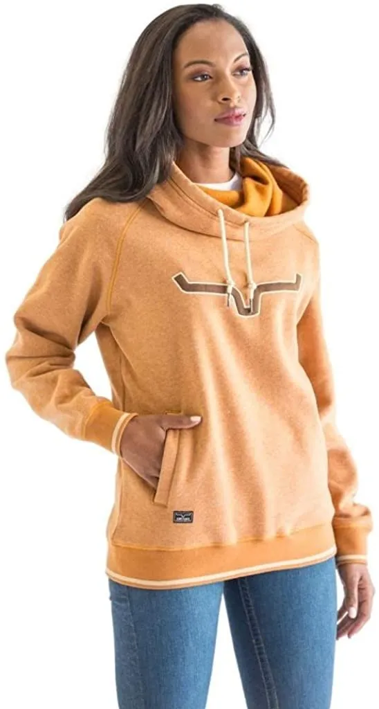 Kimes Ranch Women's Pull-Over Long Sleeve Hoodie with Cowl-Neck Two Scoops