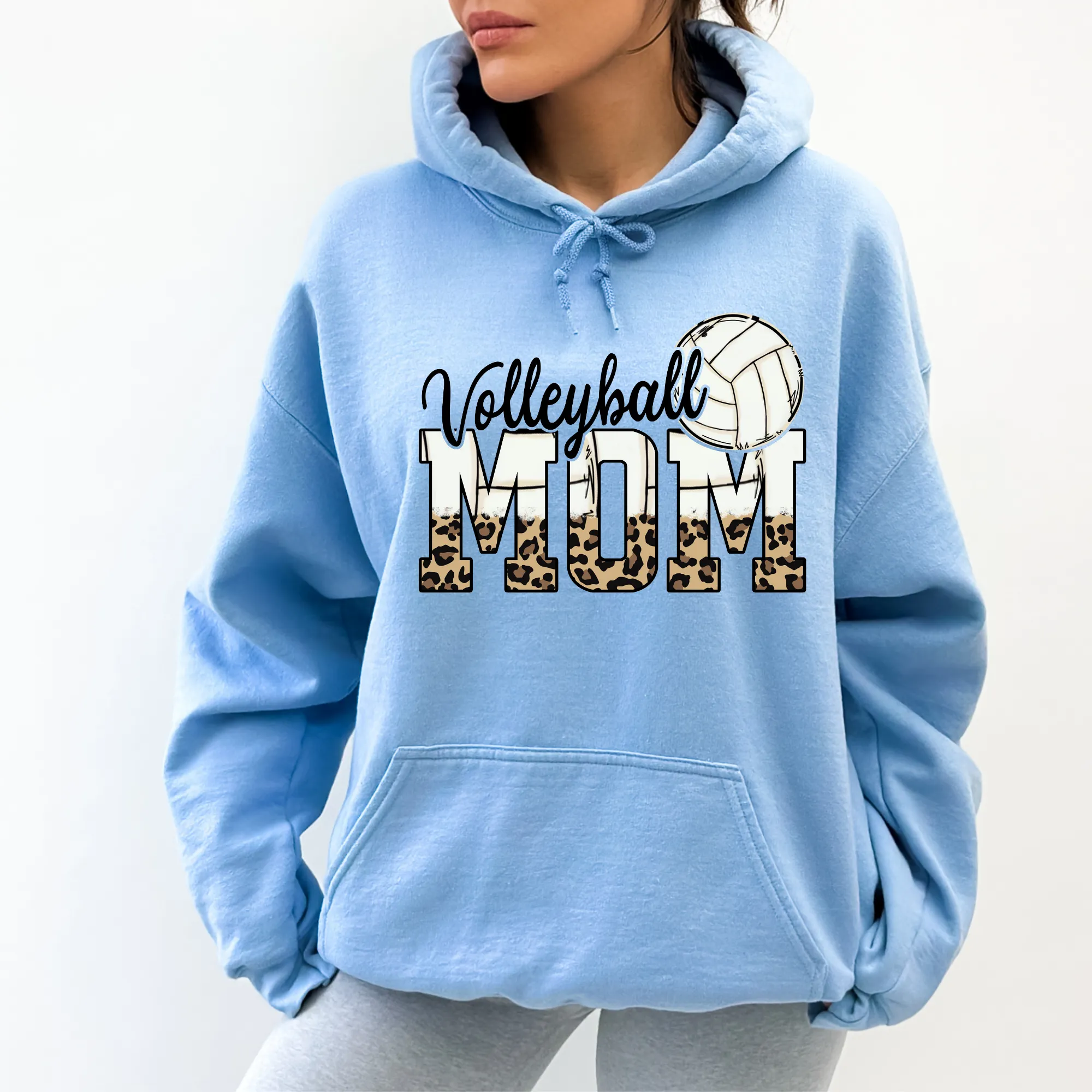 Leopard Print Volleyball Mom Hoodie