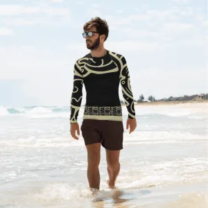 Men's Rash Guard - Maya style black&gold