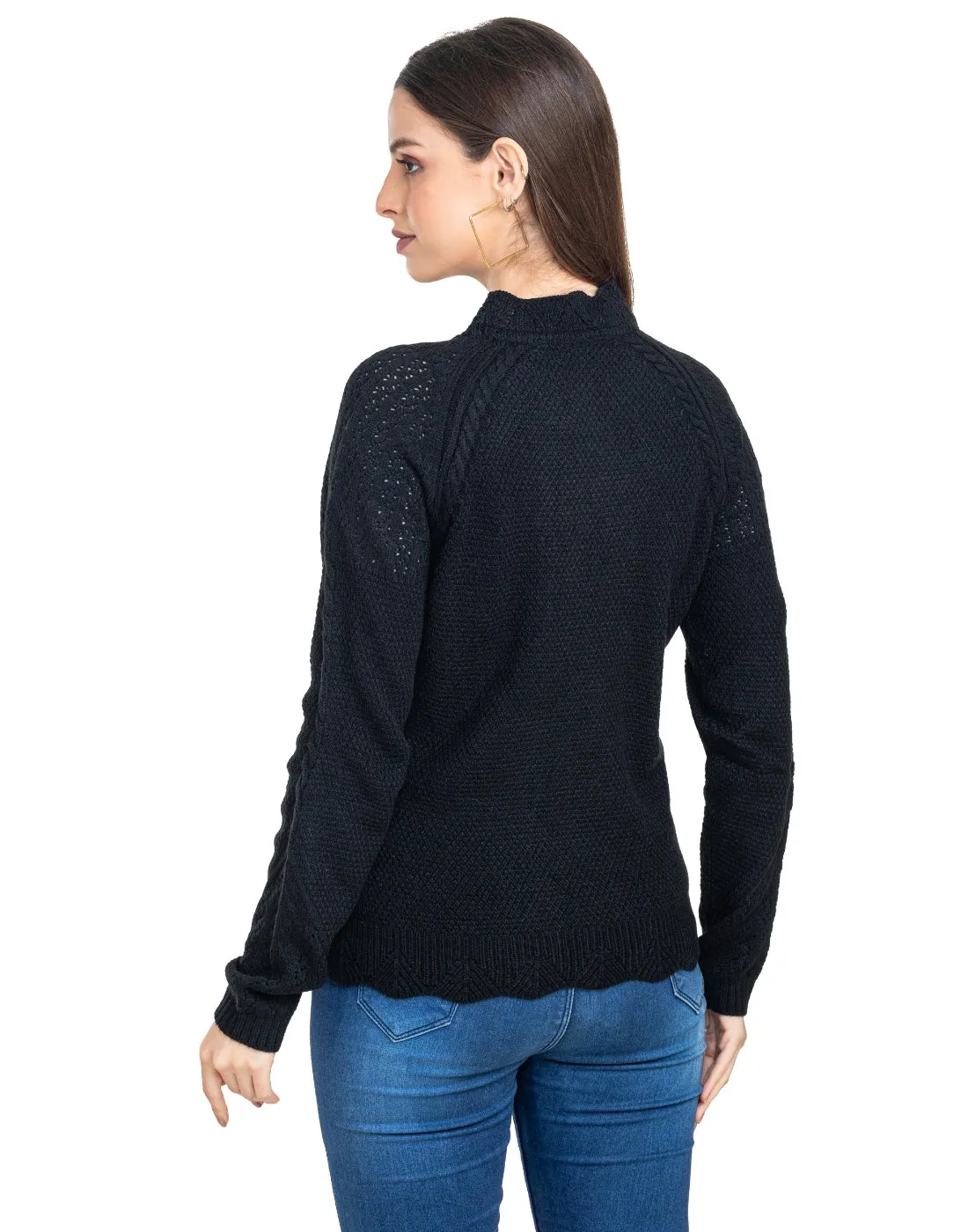 Moda Elementi Knitted sweaters pullover styles Black