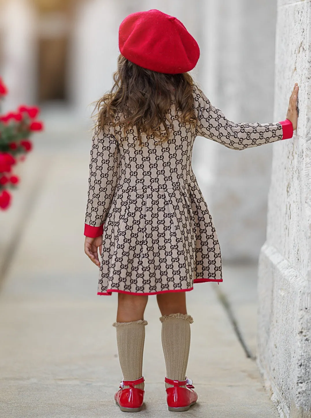 My Little Model Beige Sweater Dress