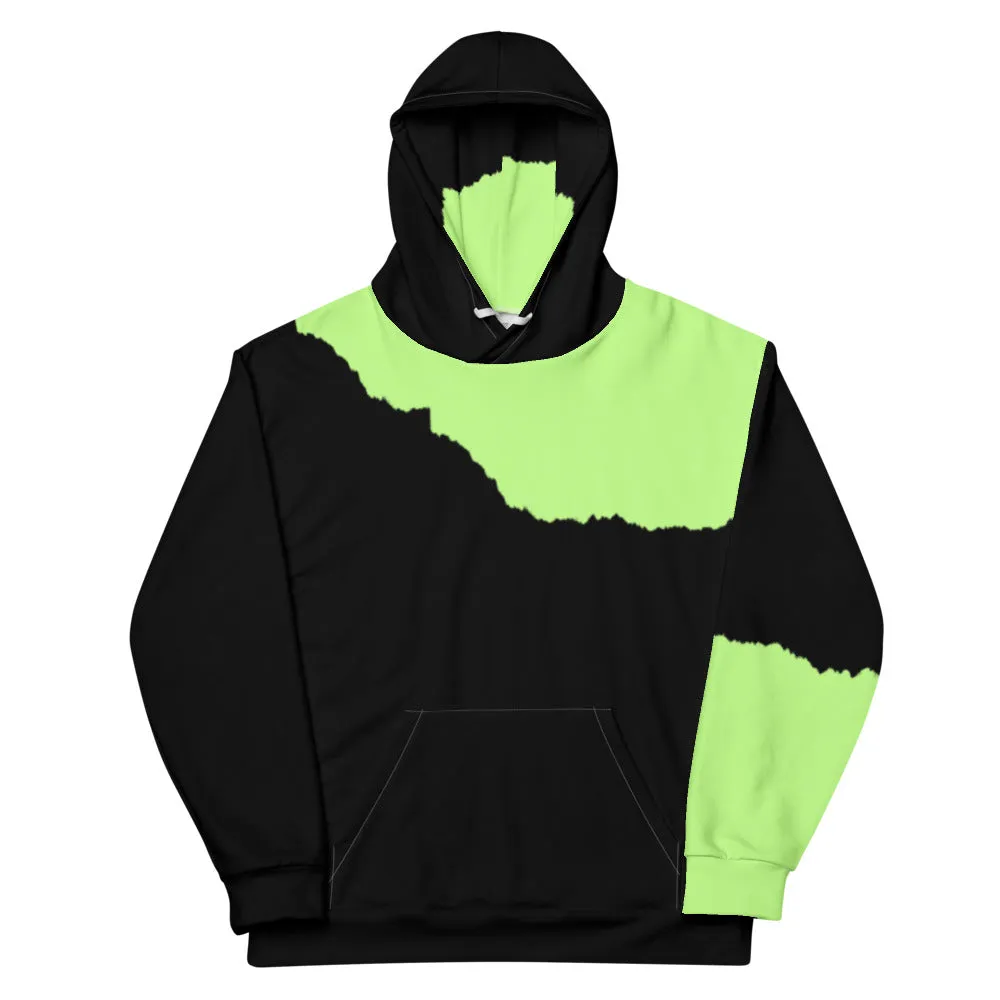 Neon green Black Hoodie.