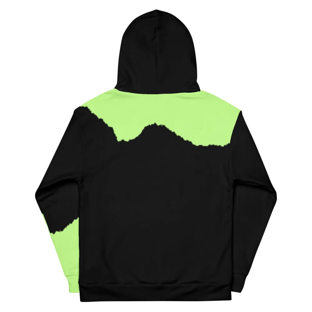 Neon green Black Hoodie.