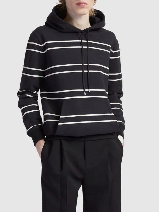 Saint Laurent   Maddox old school striped cotton hoodie 