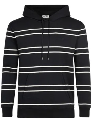 Saint Laurent   Maddox old school striped cotton hoodie 