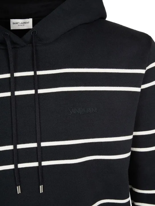 Saint Laurent   Maddox old school striped cotton hoodie 