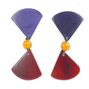 Tagua Hourglass Earrings Plum Faire Collection