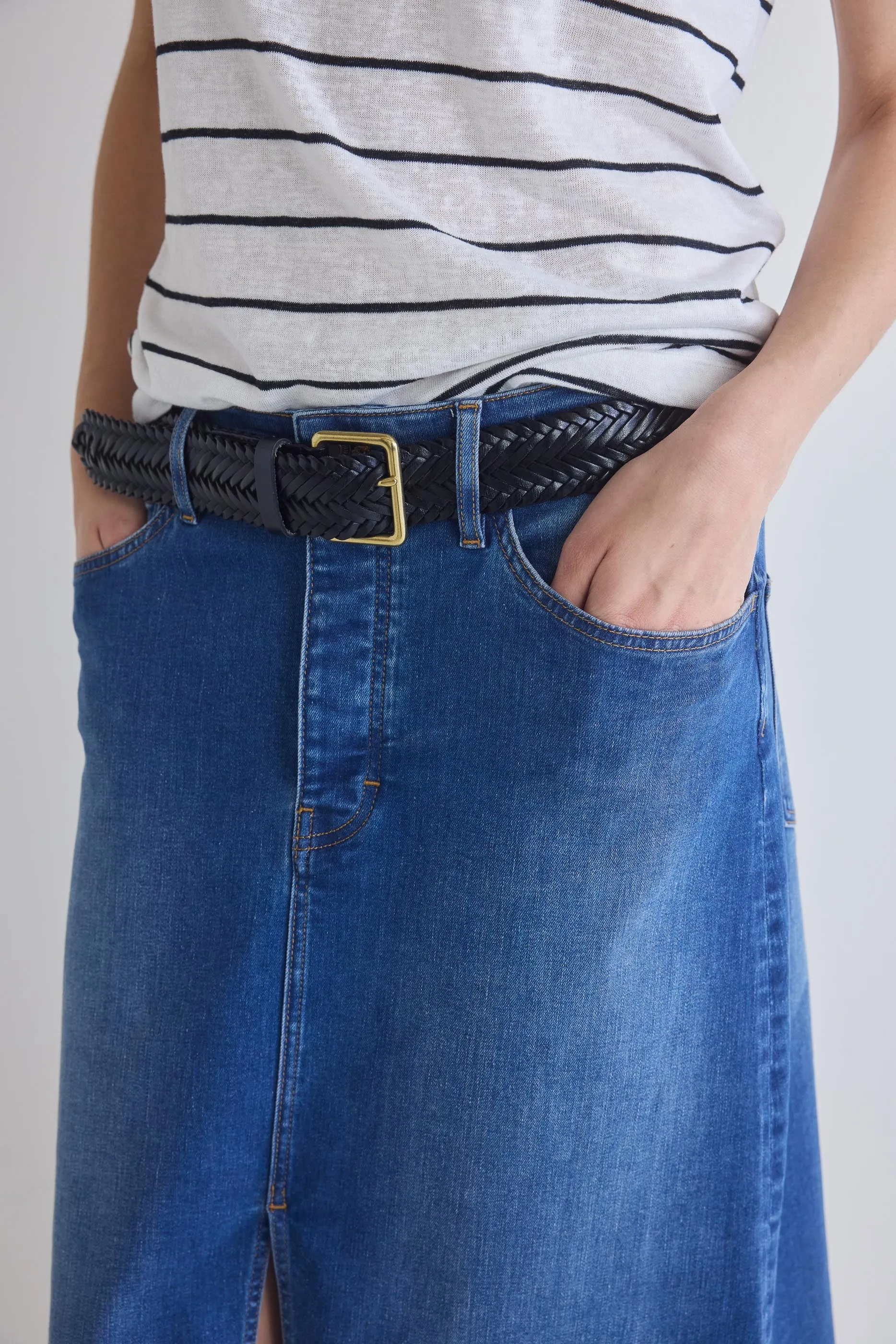 The 90's Denim Midi Skirt