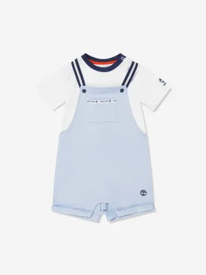 Timberland Baby Boys Organic Cotton 2 in 1 Effect Romper in Blue