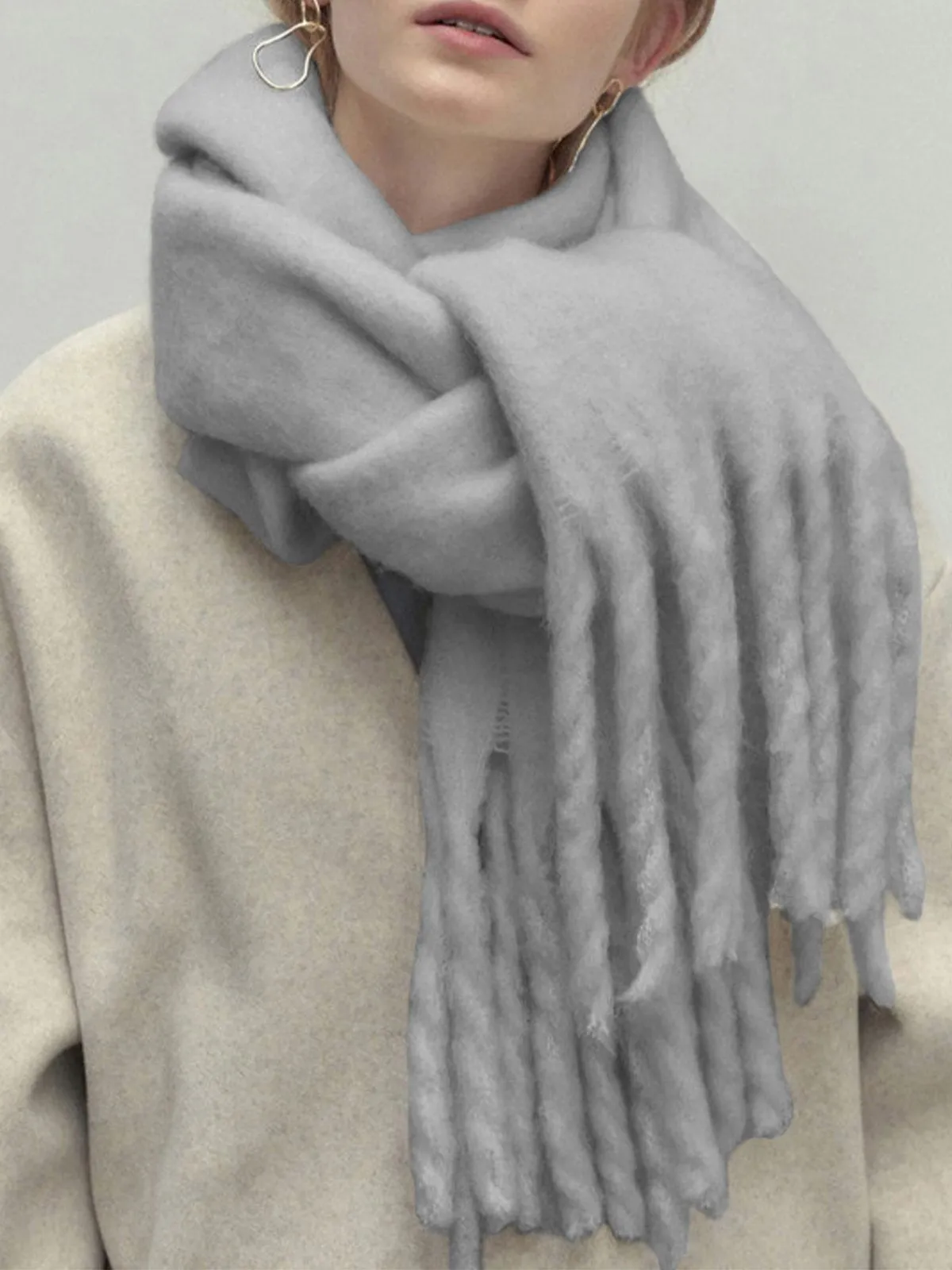 Versatile Tassels Warm Scarf