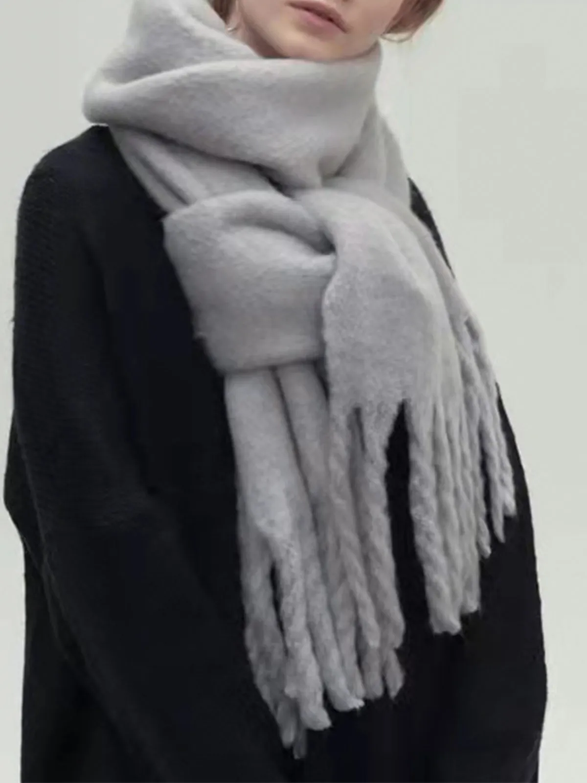 Versatile Tassels Warm Scarf