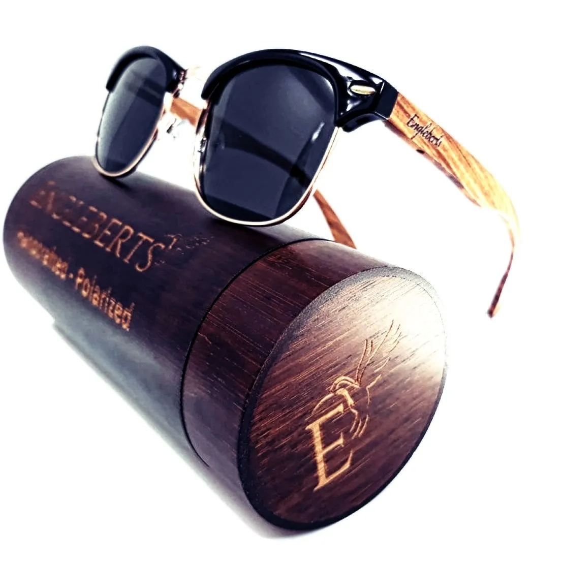 Walnut Club Shades: Polarized with Bamboo Case