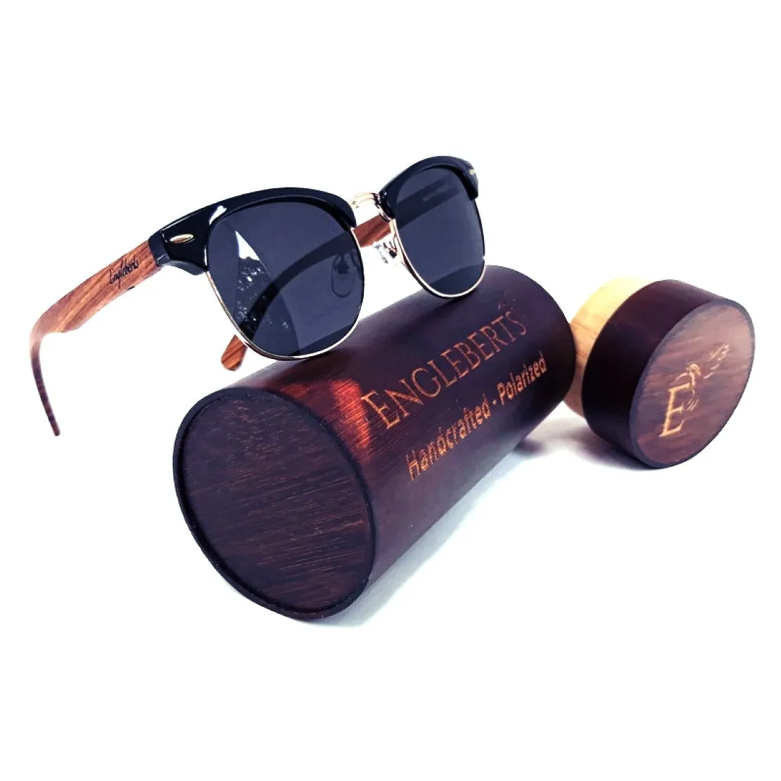 Walnut Club Shades: Polarized with Bamboo Case