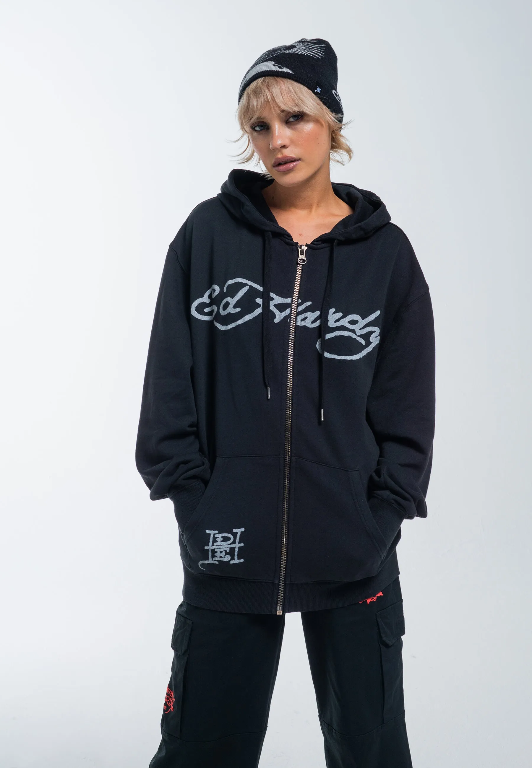 Womens Love Kills Slowly Zip Through Hoodie - Black