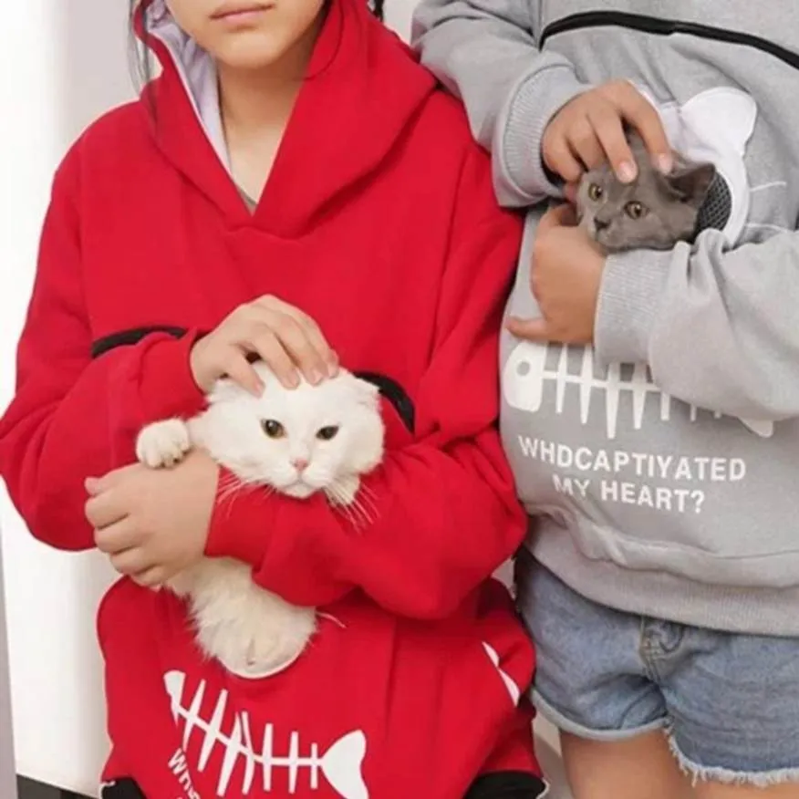 YOUYEDIAN Cat Pouch Hoodie for Women - Cozy Wearable Pet Carrier!