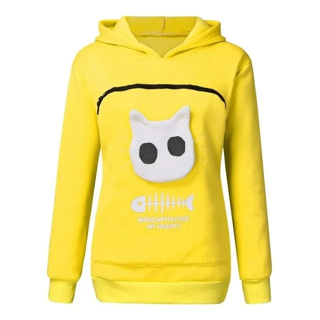 YOUYEDIAN Cat Pouch Hoodie for Women - Cozy Wearable Pet Carrier!